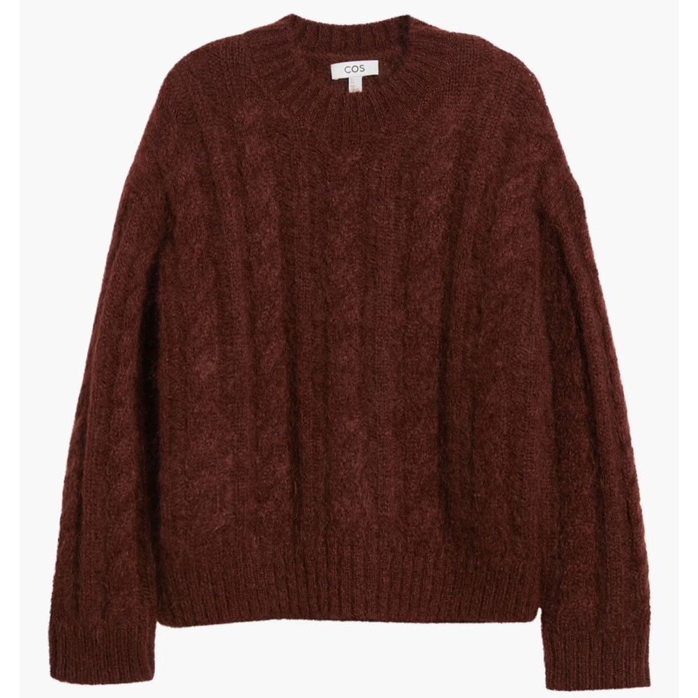 COS Cable Knit Mohair Blend Sweater